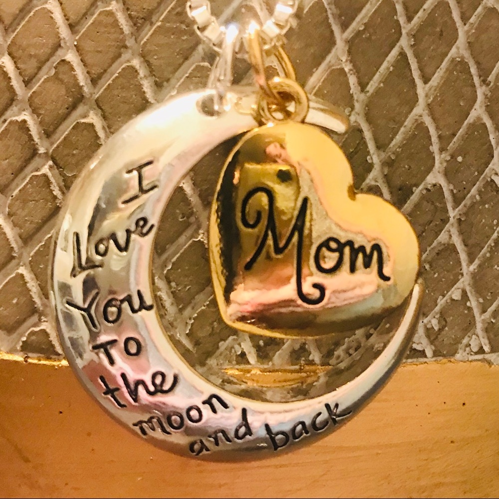 I  Love You TO THE MOON & BACK MOM Necklace